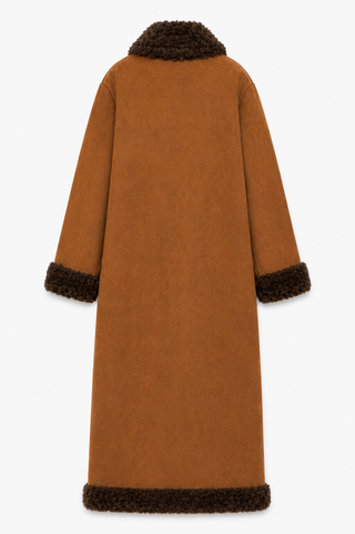 Benny Reversible Afghan-Style Faux Shearling Coat - Brown