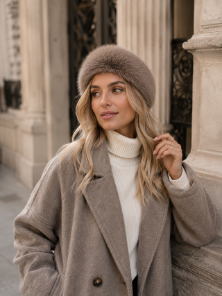 Fur Headband - Taupe