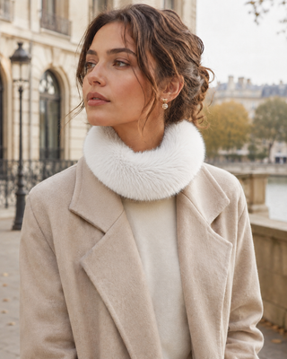 Fur headband - White