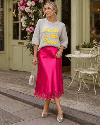 Nico Slogan Knit - Grey