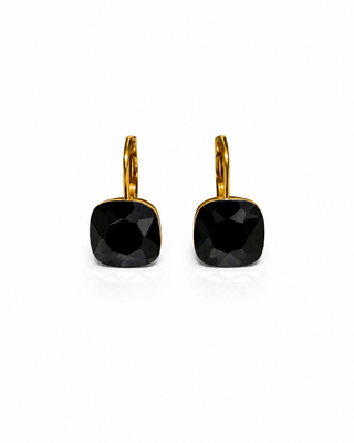 Square Drop Earrings - Black