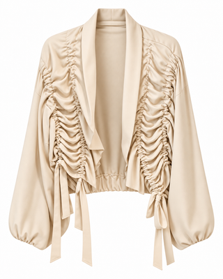 Teya Ruched Jacket - Beige