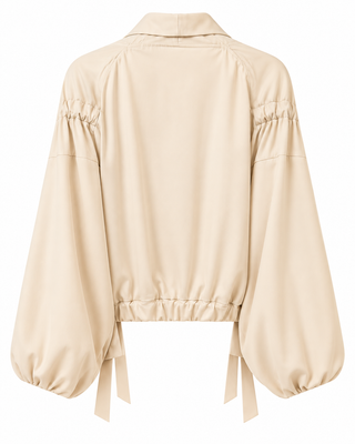 Teya Ruched Jacket - Beige