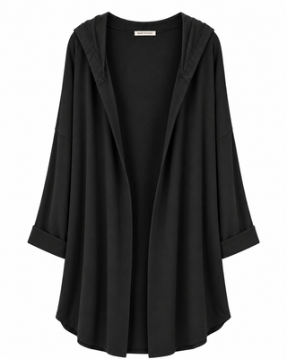 Sorrento Hooded Cotton Cardi - Black