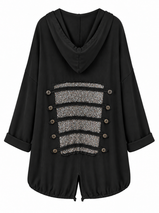 Sorrento Hooded Cotton Cardi - Black