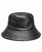 Vegan Leather Bucket Hat - Black