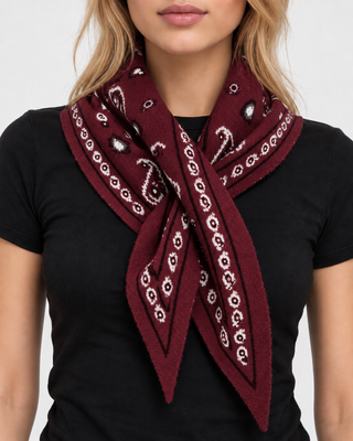 Paisley Bandana Scarf- Burgundy