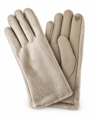 Tabby Fur Glove - Taupe