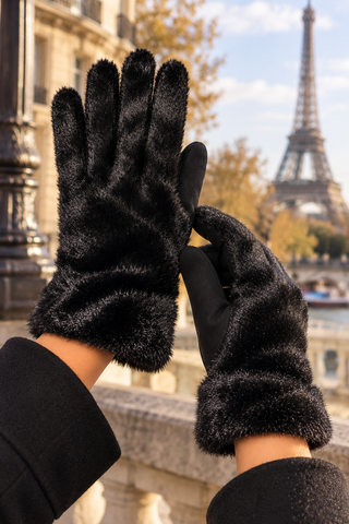 Tabby Fur Glove - Black