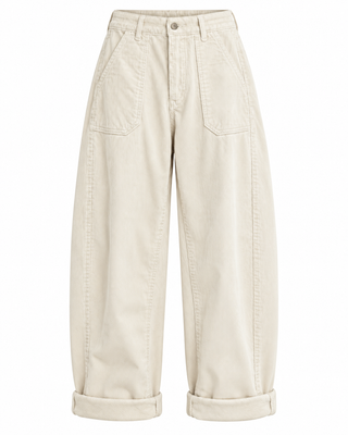 Verena Cord Relaxed Trousers - Cream