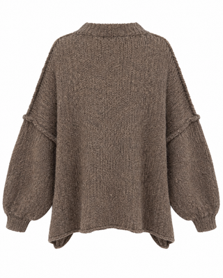 Ottilie Gold Button Cardigan - Mocha
