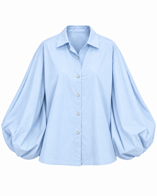 Aviora Balloon Sleeve Shirt - Blue