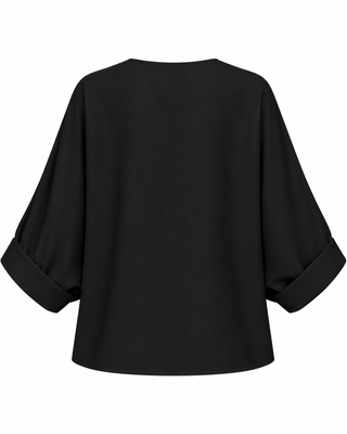 Virelle Brooch Knit Top - Black