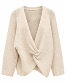 Izzy Twist Knit V-Neck-Cream
