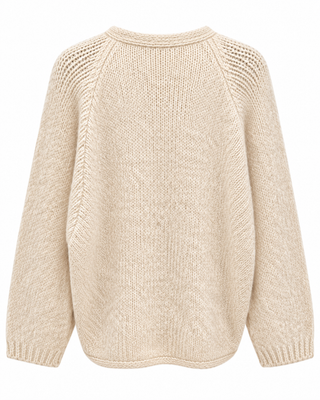 Izzy Twist Knit V-Neck-Cream