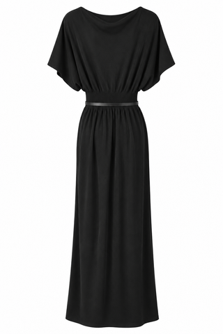 Livia Knit Belt Dress - Black