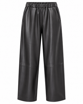 Veronica Shiny Faux Leather Trousers-Black