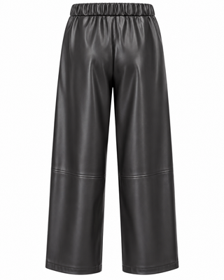 Veronica Shiny Faux Leather Trousers-Black