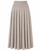 Harper Knit Pleated Skirt -Beige