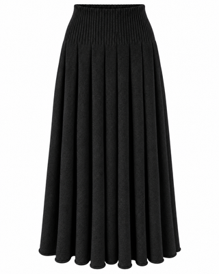 Harper Knit Pleated Skirt - Black