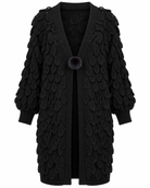 Amber Scallop Cardigan- Black