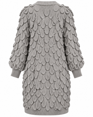 Amber Scallop Cardigan-Grey
