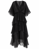 Azure Silk Dress -Black