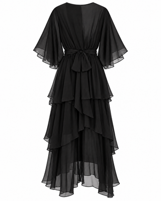 Azure Silk Dress -Black