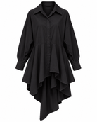 Nico Shirt Asymmetrical Dress- Black