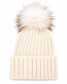 Alannah Cream Bobble Ribbed Cream - Hat