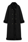 Benny Reversible Afghan-Style Faux Shearling Coat - Black