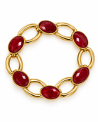 Gold Link Statement Bracelet-Red
