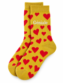 Glamour Heart socks -yellow