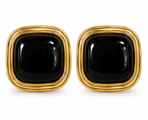 Chunky Square Earrings- Black