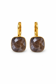 Square Drop Earrings -Brown
