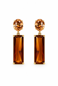 Una Square Drop Earrings - Amber