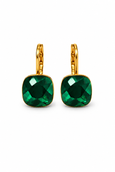 Square Drop Earrings - Emerald green