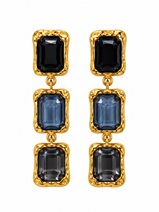 Midnight Blue Triple Drop Earrings