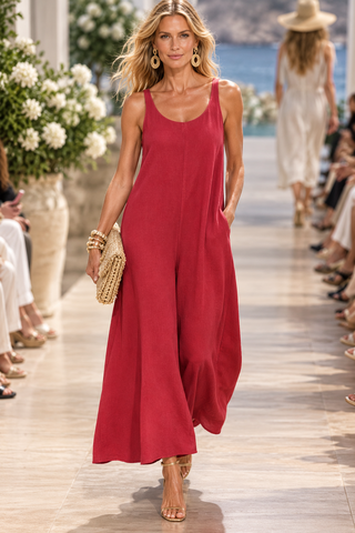Cara Jumpsuit Deep Rusty Red