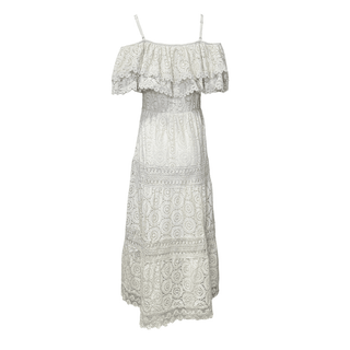 Lapis long lace dress, on or off shoulder - Cream