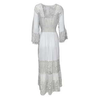 Calista long sleeve lace dress with beautiful detailing - Beige