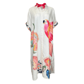 Clementine shirt dress with a stunning vribrant print