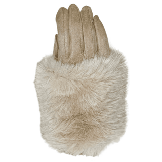 Deep Fur Cuff Glove - Cream