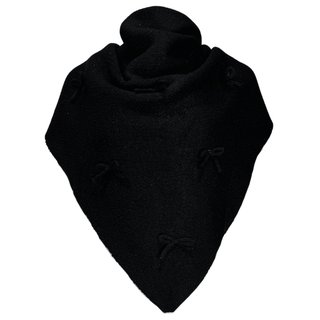 Henley Scarf or Head Scarf with Bows - Black