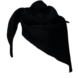 Henley Scarf or Head Scarf with Bows - Black