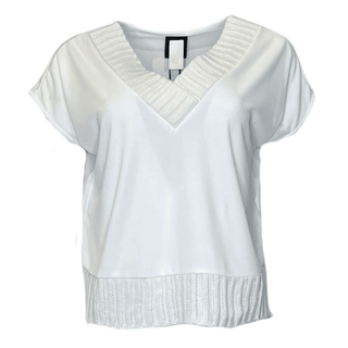 Yade Knit Short Sleeve Top - White