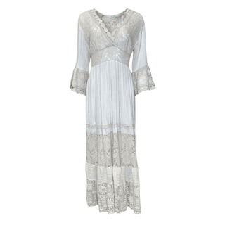 Calista long sleeve lace dress - Beige