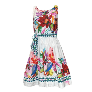 Poppy Cotton Dobby Print Dress - Multi