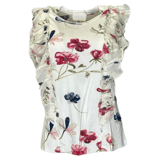 Zonza Print Cotton T-shirt - White Print