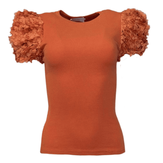 Rebel Puff Sleeve Top - Burnt Orange